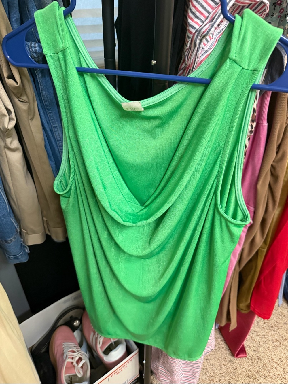Sew In Love Bright Green Draped Tank
